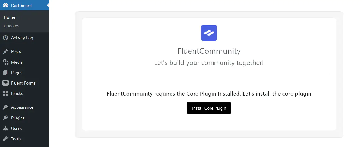Fluentcommunity Core Plugin