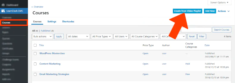 Learndash Video Playlist