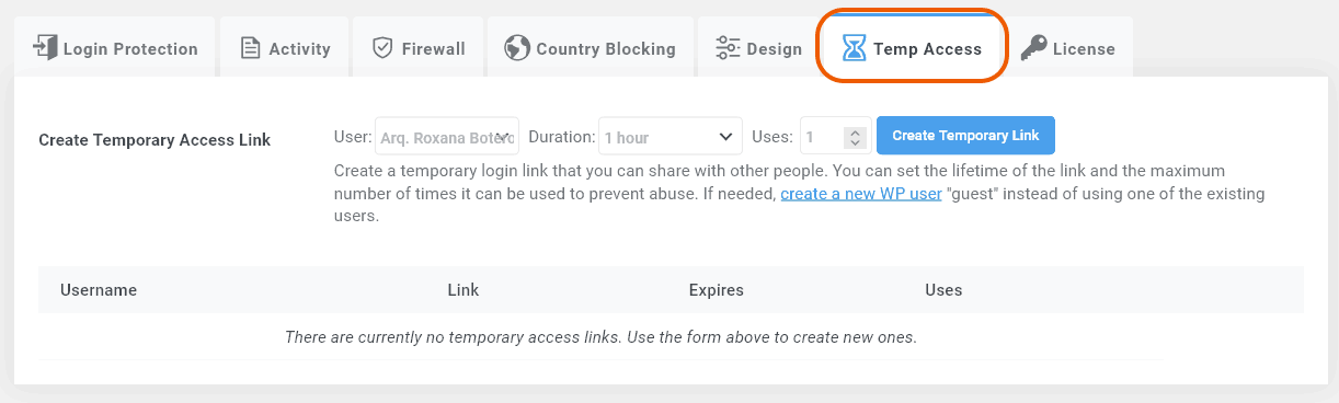 Login Lockdown Temp Access