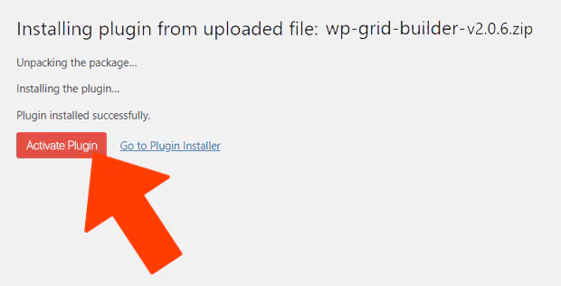 Wordpress grid activation
